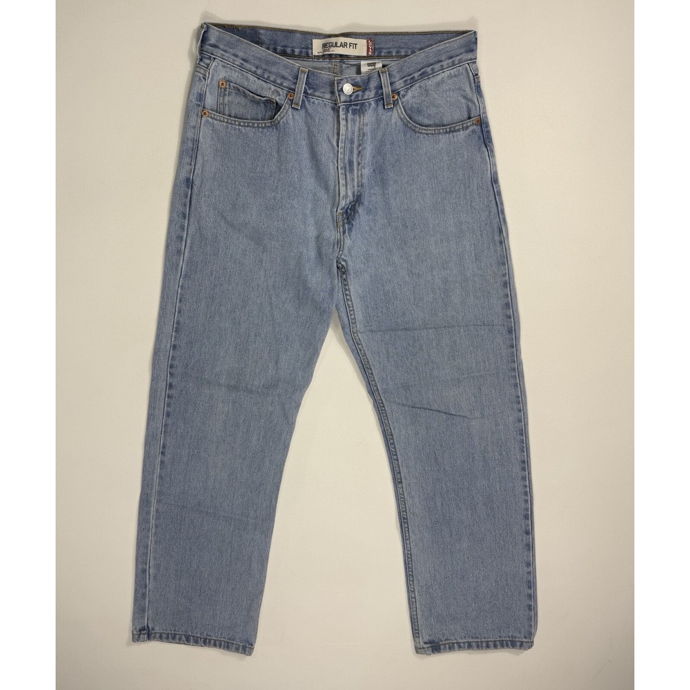 Levis 505 Mens Jeans Regular Fit Straight Leg 34x30 Blue Denim Workwear Casual